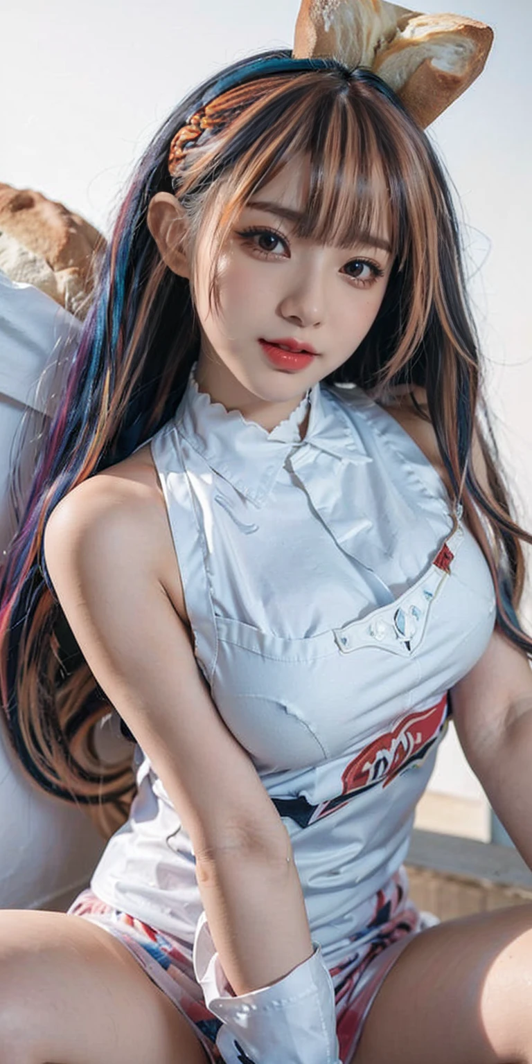 Fluid organization:1.6), 本当に野生の髪を持つ一人のbeautiful女の子, (Colorful wavy hair:1.2),( Two long braids:1.2), (Long wild hair:1.2), (Multicolored Hair: 1.9),可愛いsmile
パン屋販売スタッフ、(((Low - Angle:1.4)))、((One hand raised))、((She is wearing a colorful and pop blouse and apron.)),(;have big bread))、(((Spread your legs:1.4)))、,(((beautiful armpits:1.2)))、High resolution、Bakery、-yeld gismile、Finished as in the picture、white and beautiful skin、Focus on small breasts、((beautiful５This finger))、Bakeryの制服を着ています、最high quality、High resolution、Very detailed、masterpiece、Live Shooting:2、Genuine:2、photoGenuineistic:2、very delicate and beautiful、Fine details、Textured skin、Full Shot、、(beautiful face:2)、hot pants、Putting on makeup、Perfectly balanced legs:1.5), Looking at the camera, Angle from above, (((hot pants))), High resolution、未来のBakery、Delicious bread that women will love、Looking at the camera、smile、Finished as in the picture、、(((I have a big loaf of bread)))、(((cute smile)))、((((Eat delicious bread)))))、((I love bread))、(front focus piece:1.3), 
、Cute Apron、Rainbow Apron、Bakeryの制服を着ています、明るすぎるNatural light、Shining sunlight、最high qualityのディテール, Japanese Girls,1 girl, 8K, RAW Photos, 最high quality, Ticker:1.2, Very detailedなRAWカラー写真, Professional photos, (reality, photoGenuineisticです:1.37), (Very detailedな皮膚:1.2), 超High resolutionな, (Lenz 50mm),,絶妙にFine grain,Look at the person watching,Pretty face, Just Mile:1.05),Wide Hips,Straight hair,,Light pink inner color、 white and fine skin、(Very detailedな8K cg:1.2), (hyper Genuineistic:1.35), (photoGenuineisticです:1.45), (reality:1.4), 

(背景はBakery:1.1)、Sexy upward glance, 、Very detailed、masterpiece、最high quality、Ultra-high resolution energy A、8KのHigh resolutionにより、Transparency as shown in the photo、Fine grain、Expression of gradation、Perfect anatomical figure ,hard disk、Ticker (English) 、 Nikon Z9 80mm Lens ,、明るすぎるNatural light、Shining sunlight、、Ultra slim body、Slender model figure、beautiful姿勢、, 最high quality, 8K, RAW Photos, Confused, Award-winning portraits, shy smile, shy smile, , Delicate girl,, Digital SLR, View your viewers, Frank, Sophisticated, Thin arms, Professional Lighting, Film Grain, chromatic aberration, (Fine grainと顔:1.0), Live Shooting、(((A portrait of extreme beauty)))、((Glowing Skin))、1 girl、16 year old beautiful girl from Prague、Bright expression、((Platinum Blonde Hair))、[Big blue eyes that sparkle like jewels]、Shiny skin、silky super long Straight hair、eyeliner、beautiful前髪、Hair around the eyes、最high quality、Very detailed、Film Light、Intricate details、High resolution、Very detailed))、Detailed Background、8KUHD、Digital SLR、Soft Light、high quality、Film Grain、Fujifilm XT3 、Shallow depth of field、Natural light、(((Spread your legs:1.4)))、Pieces fly、High resolution、Bakery、16-year-old girl、smile、Finished as in the picture、white and beautiful skin、Focus on small breasts、最high quality、High resolution、Very detailed、masterpiece、Live Shooting:2、、neon hair clip,masterpiece、最high quality、
One girl,Ives Girl,beautiful照明,(((Anyone can see the D logo.:9)))