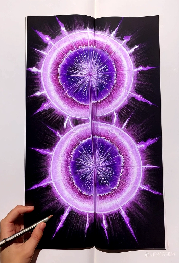 Draw me a purple magic explosion