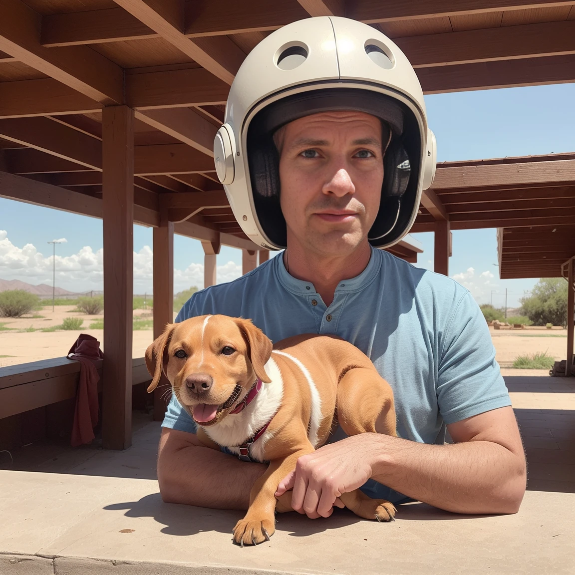 4K image from a 1960s science fiction film by Spike Jonze , Your films, pastel colors, man (Todder9) Young people in animal helmets hold a mechanical dog at the bus station, Retro-futuristic fashion clothing from the 60s with alien ornaments, natural light, psychedelic, strangely futuristic, Retro-Futurist, photorealestic, Sharp background details.