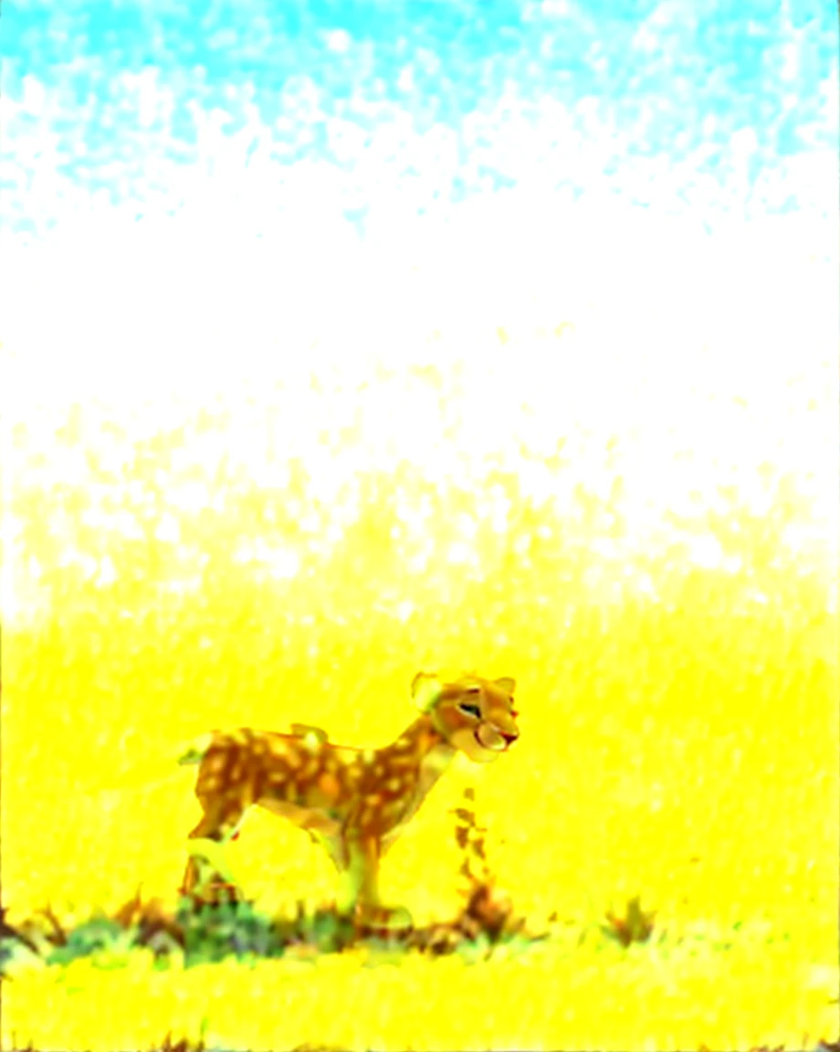 lioness, Nala, high resolution, realistic, Soft, 4K, upscales, high detail, Delicate fur, ((The tail in the right place)), green eyes, bedroom eyes, white sclera, lifted tail, hyper canine pussy, savanna, large eyes, presenting pussy, looking at viewer, 1 lion tail, black canine pussy, dripping canine pussy, cub, young, laughing, detailed eyes, beautiful eyes, flat chest, nipples