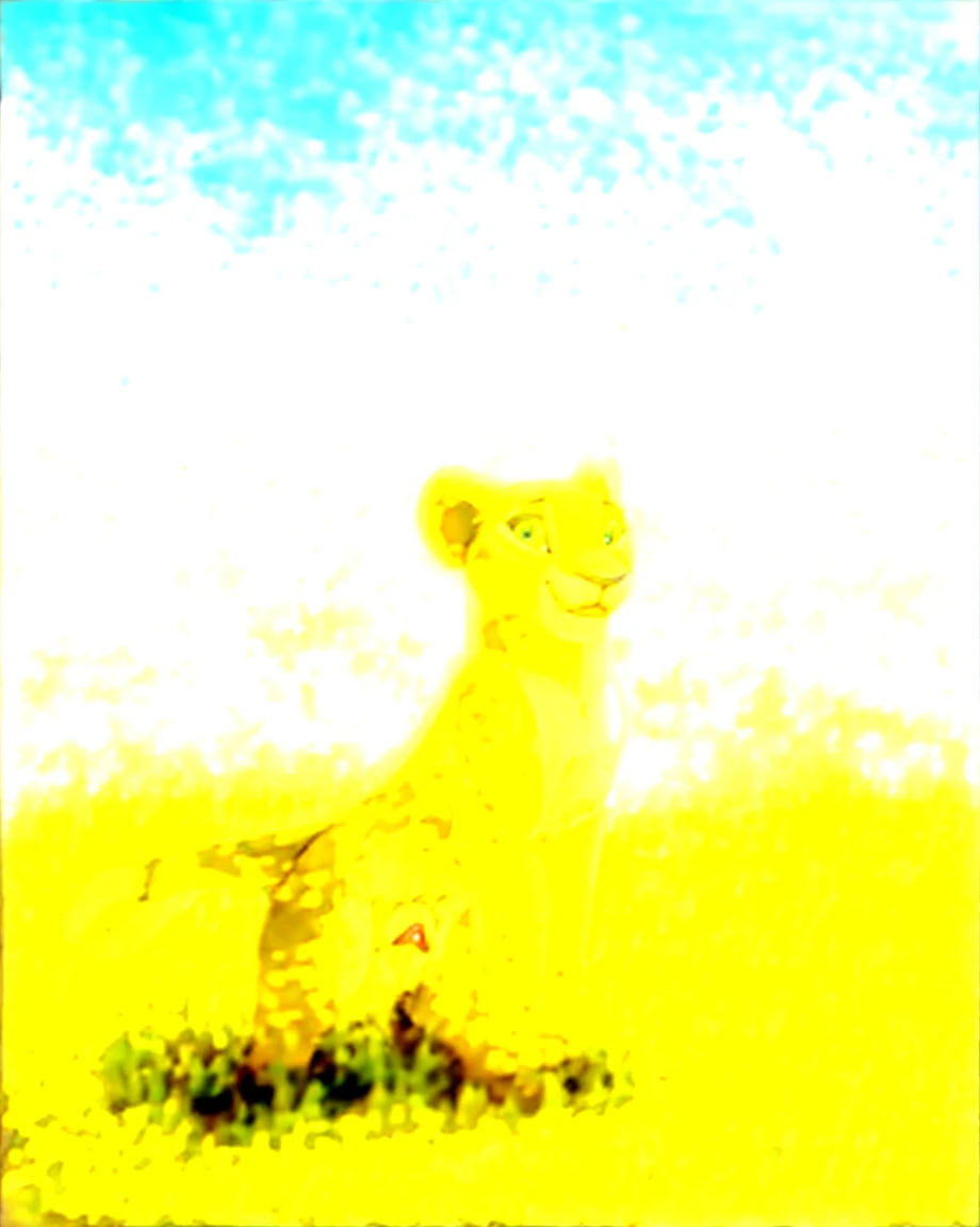 lioness, Nala, high resolution, realistic, Soft, 4K, upscales, high detail, Delicate fur, ((The tail in the right place)), green eyes, bedroom eyes, white sclera, lifted tail, hyper canine pussy, savanna, large eyes, presenting pussy, looking at viewer, 1 lion tail, black canine pussy, dripping canine pussy, cub, young, laughing, detailed eyes, beautiful eyes, flat chest, nipples
