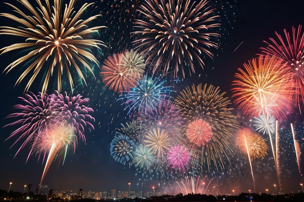 fireworks are lit up in the night sky with people watching, [ fireworks in the sky ]!!, firework, fireworks, celebrate, fireworks in background, firework, fireworks in the background, Colorful explosions, New Year&#39;s Eve, Vivid!!, fireworks on the background, firework smoke trails, Nico Henrichon, stock, Matteo Perez