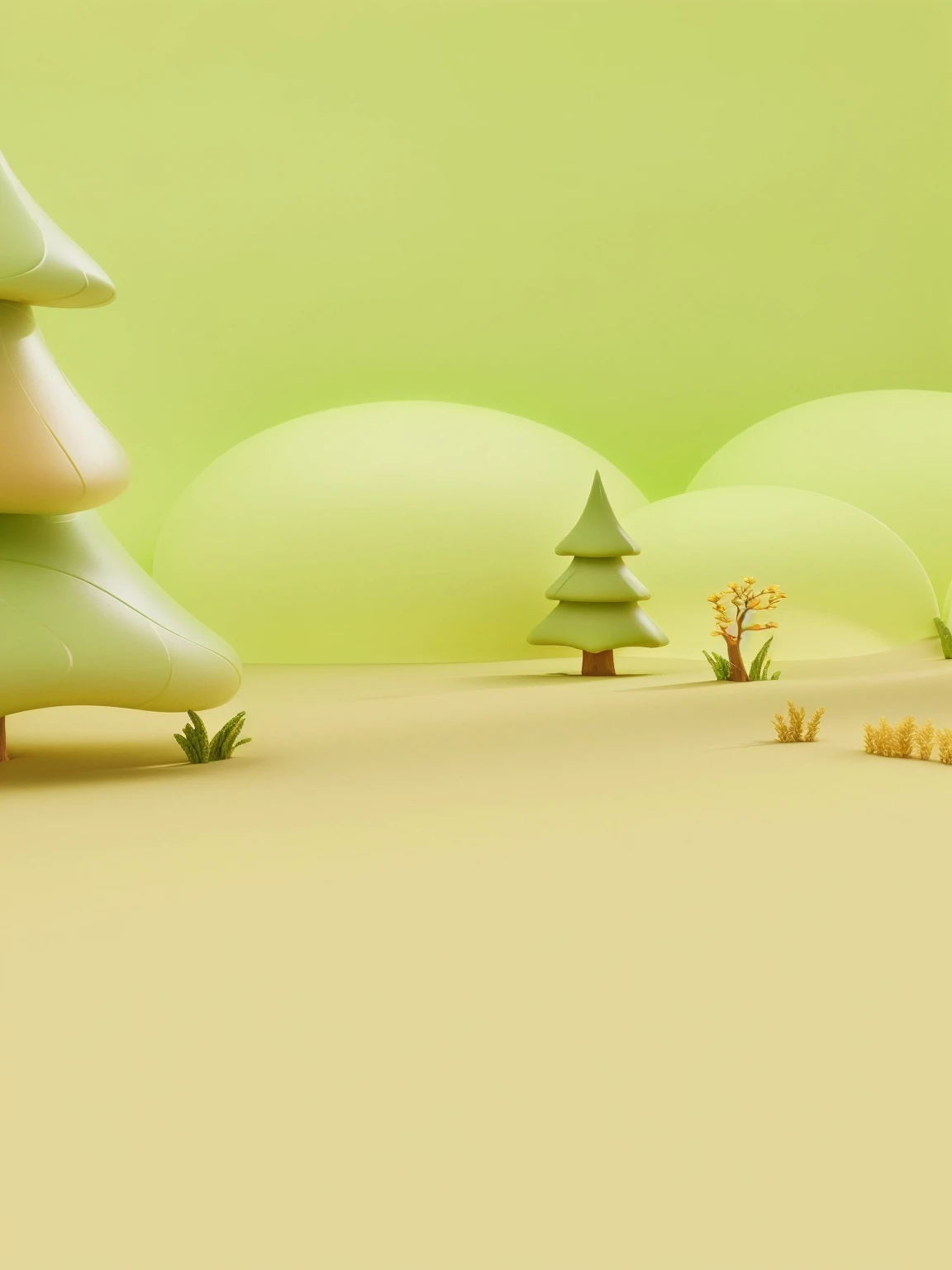 There is a cartoon picture of a small tree in the middle of a field, Inflatable forest landscape, Candy Forest, 3d illustration, 3d illustration, 3d matte illustration, Stylized 3d rendering, Soft 3d rendering, Cute 3d rendering, 3D rendering style, Stylized as 3D rendering, 3 D 插图