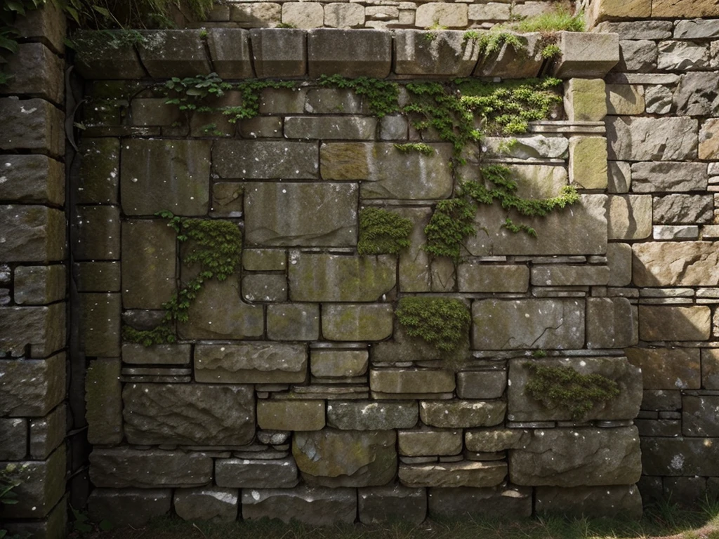 a stone wall texture, detailed stone bricks, intricate stone patterns, rough stone surface, weathered stone, mossy stone, cracked stone, stone carvings, ancient stone architecture, medieval stone castle, gritty stone, mosaic stone, seamless stone, organic stone, dynamic stone