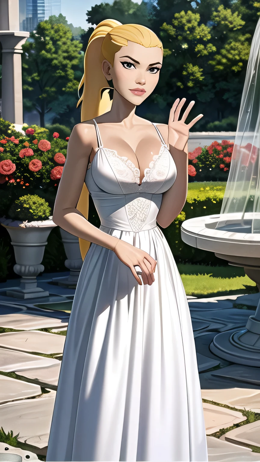 (cowboy shot), (masterpiece, best_quality, ultra-detailed, immaculate:1.3), epic, illustration,
BREAK
ArtemisYJ, ponytail,super long hair,
(White wedding dress ),medium breast
BREAK
(courtyard, garden, outdoors, gorgeous view)