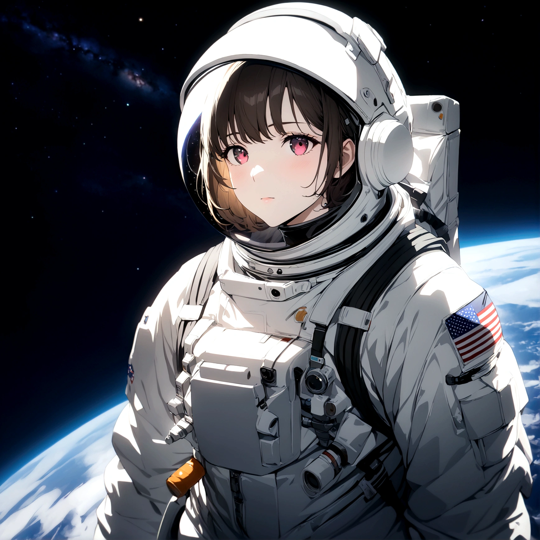 (masterpiece,最high quality,high quality)), ((8K wallpapers integrated with high-definition CG)), (Huge and stunning goddess shot, Very hot and sexy, Amazing beauty, Perfect proportions, Beautiful body, Slim body beauty:1.1), astronaut in space with a colorful galaxy in the background, portrait of astronaut, portrait of an astronaut, futuristic astronaut, astronaut lost in liminal space, astronaut, detailed astronaut, Galaxy Reflective Helmet, portrait of an ai astronaut, astronaut, Galaxy reflected in the helmet, Spacesuit with modern helmet, Glass Space Helmet, astronaut, astronaut in space,