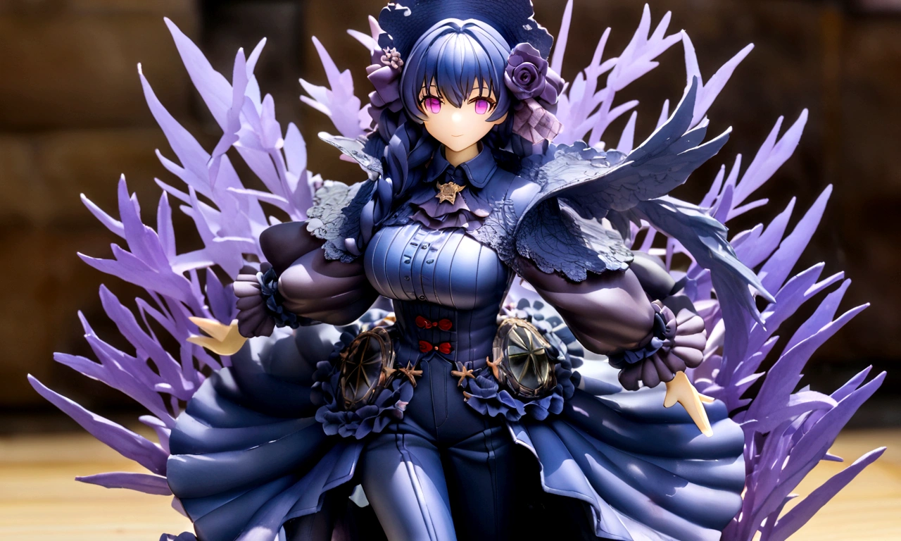 Western Vintage Dial，Textured，The overall color is blue，The dial is surrounded by flowers，This is Iris，Very romantic，There should be a logo at the top of the dial，Called "Oops"，background: none，The overall color is blue-purple，Anime Big Tits，Watercolor，figure