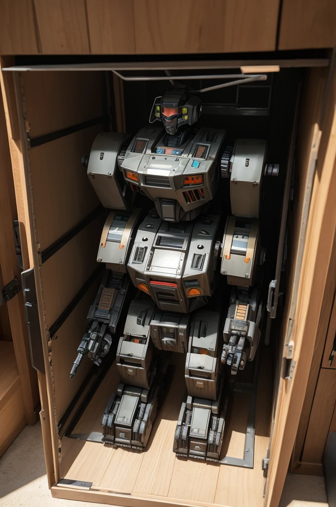 Create an enclosed space full of battle robots and puppets