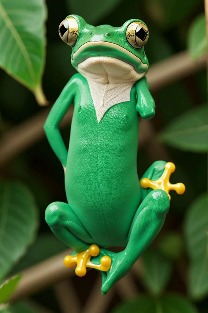 Frog dancing happily