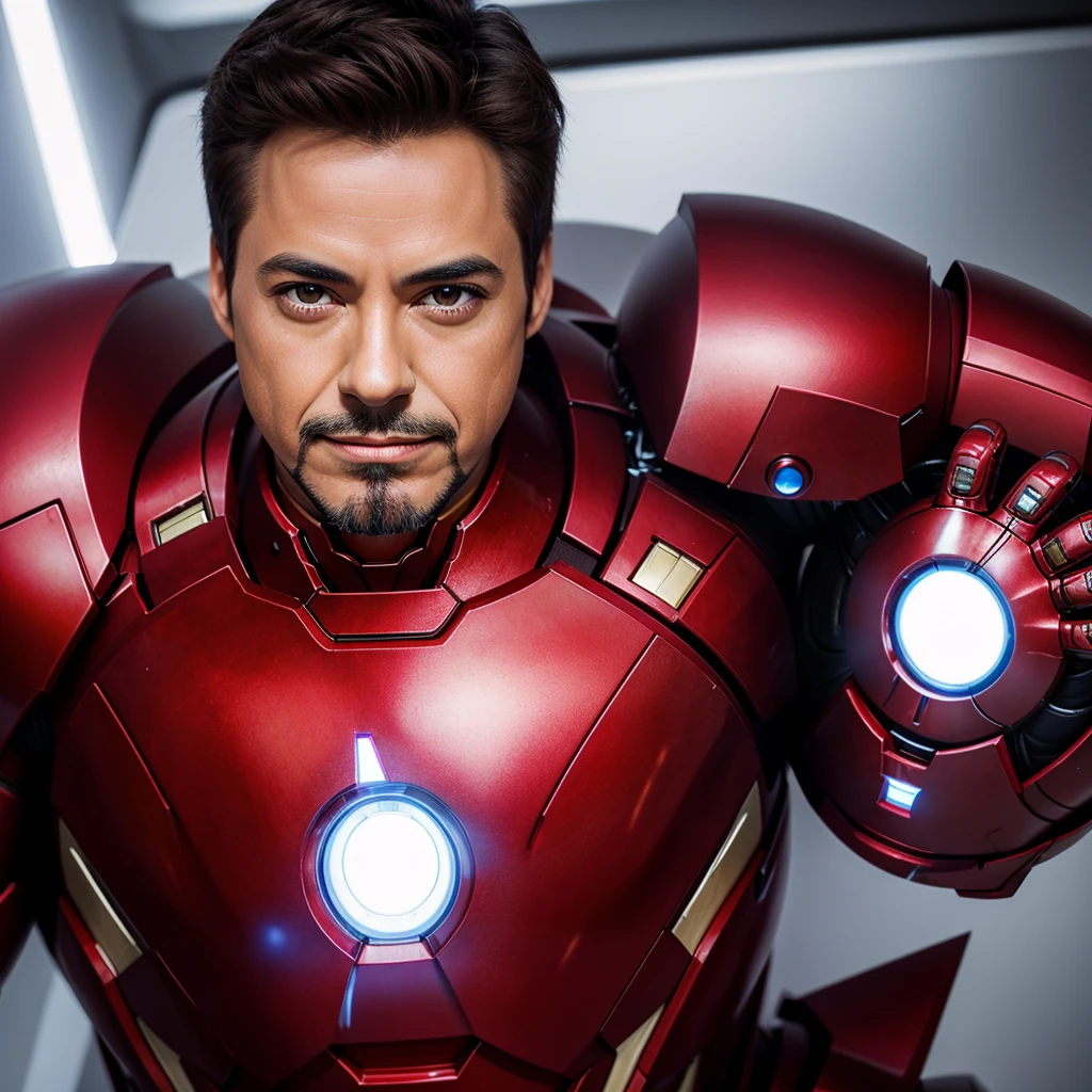 Pretty face, seductive smile iron man boy