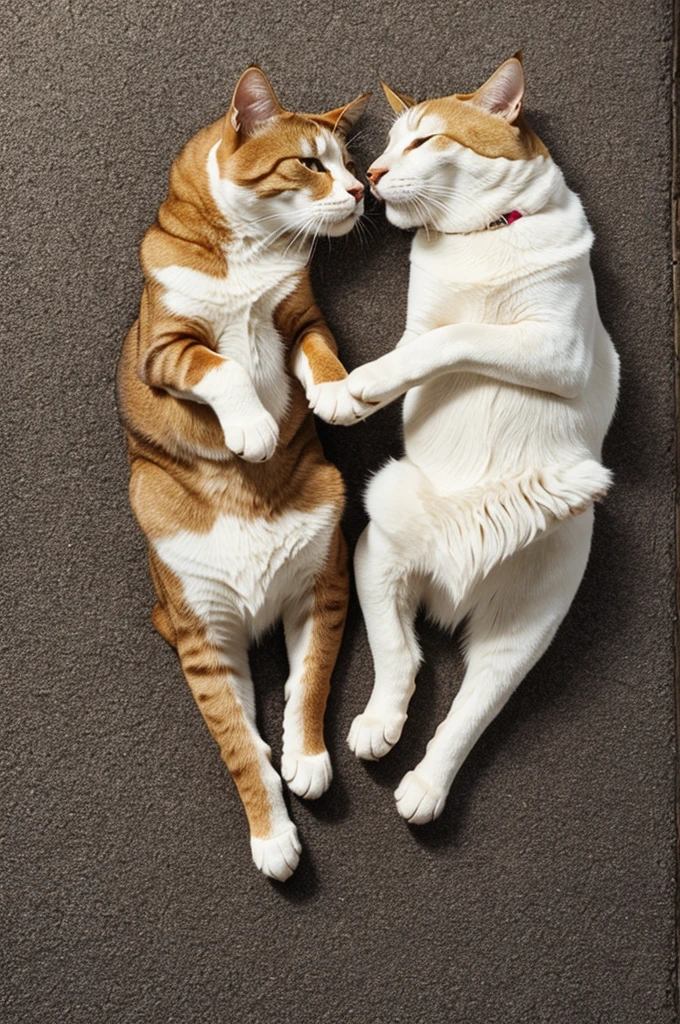 Dog and cat making heart with paws