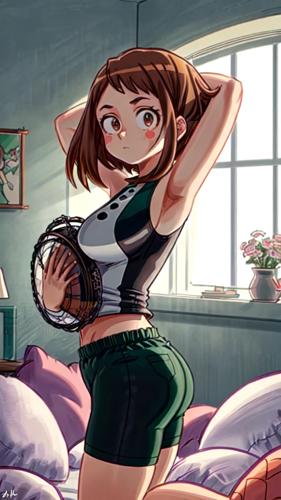 sekijou sawako, shibari, brown eyes, bondage, bound upside, brown hair, long hair, circle eye glasses, stripped, best quality, ultra-detailed, high resolution, extremely detailed cg, unity 8k wallpaper, masterpiece, perfect body, anime picture, femsub, BDSM, small flowers design yellow panty, grey bra, small breasts, at night, tied up upside, teary-eyed, gagged with duct tape, whole mouth gag, Sekijou Sawako, tied up wrist together behind her back, tied up ankle together to ceiling, bracing,