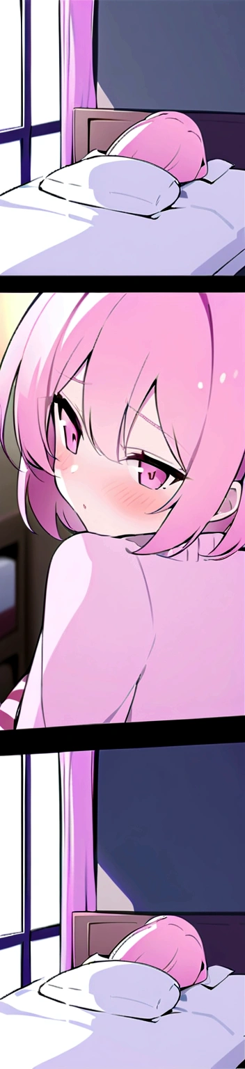 1GIRL, NATSUKI, PINK HAIR, PINK EYES, TWO SIDE UP, X HAIR ORNAMENT, MISCHIEVOUS SMILE, NAKED, HUGE TITS, , SQUATTING, SEXY LEGS, FEET IN FRONT OF CAMERA, SEXY FEET, PINK NAILS, BEST QUALITY