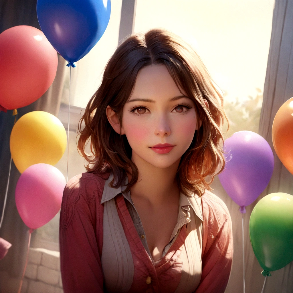 colorful birthday backdrop, birthday hat, colorful balloons, colorful heart-shaped balloons, (best quality,4k,8k,highres,masterpiece:1.2),ultra-detailed,(realistic,photorealistic,photo-realistic:1.37),vivid colors,dynamic lighting,soft focus,3d render