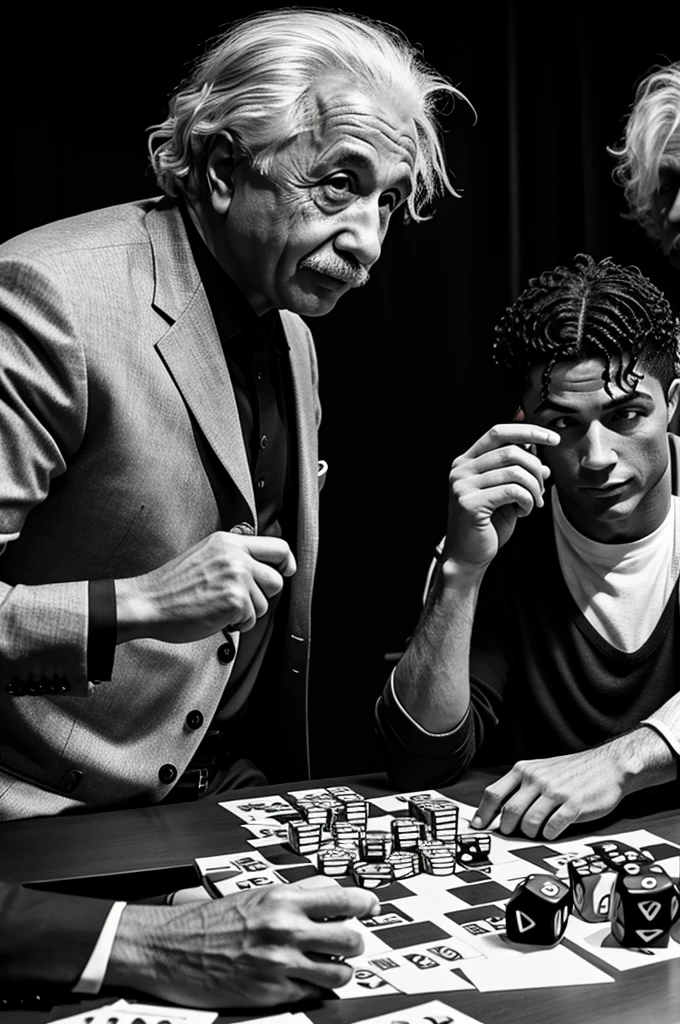 Albert Einstein playing Poker and smoking a joint::1.7 realistic::1.8 photorealistic::2 dusk::1 telephoto lens::1 defocus::-0.5 --v 4 --seed 0875486