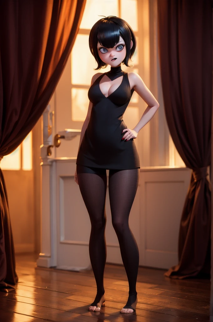 Mavis in her room standing in seductive pose thick legs big bust and big butt 