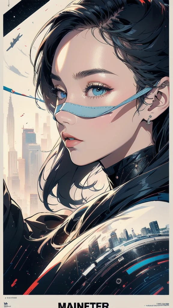 (((masterpiece, highest quality))),(((solo:1.2))),(((1girl:1.2))), 32k wallpaper, very detailed, poster,(((geometric cinematic movie poster))),abstract, mid century modern, movie poster,Perfect Lady,halftone,(((portfolio,Close-up))),(((various angle))),(((bust up))),((extreme highlight)),Vast landscape,(heterochromia:1.12),(((complete face))),starry sky,light leak,(((Blindfoldmachine)))