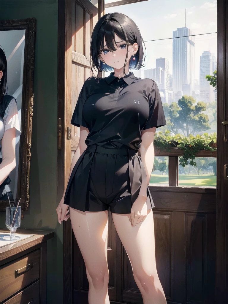 highest quality,masterpiece,Black Hair,School,Friendly,One girl,pubic hair,Show me your pussy,