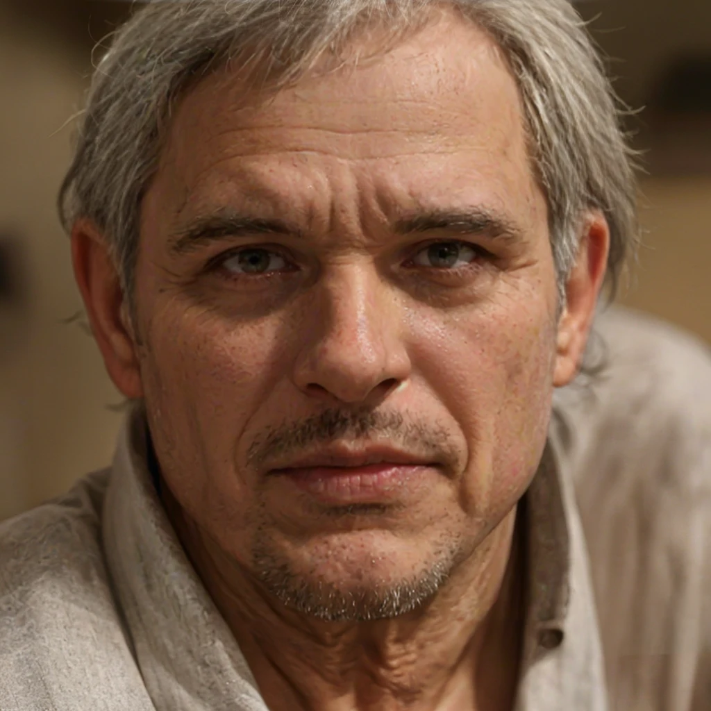 A realistic 70 year old man