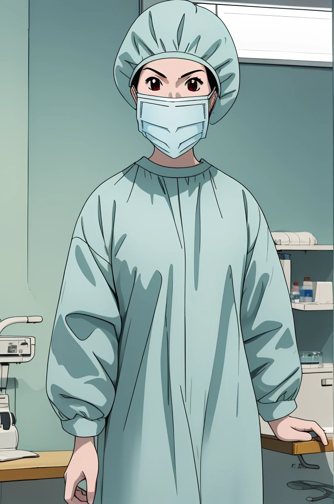 Score_9_up, Score_8_up, 
Score_7_up, source-anime, masterpiece, highest quality, (RAW photo, best quality), 1girl,  natural lighting, solo, upper body,   hospital,
 ray kasugano, labcoat, (give a score of 9_give a score of 8_give a score of 7) long sleeve surgical gown, surgical cap, surgical mask, surgical gloves, pale skin, frown, shy eyes, 