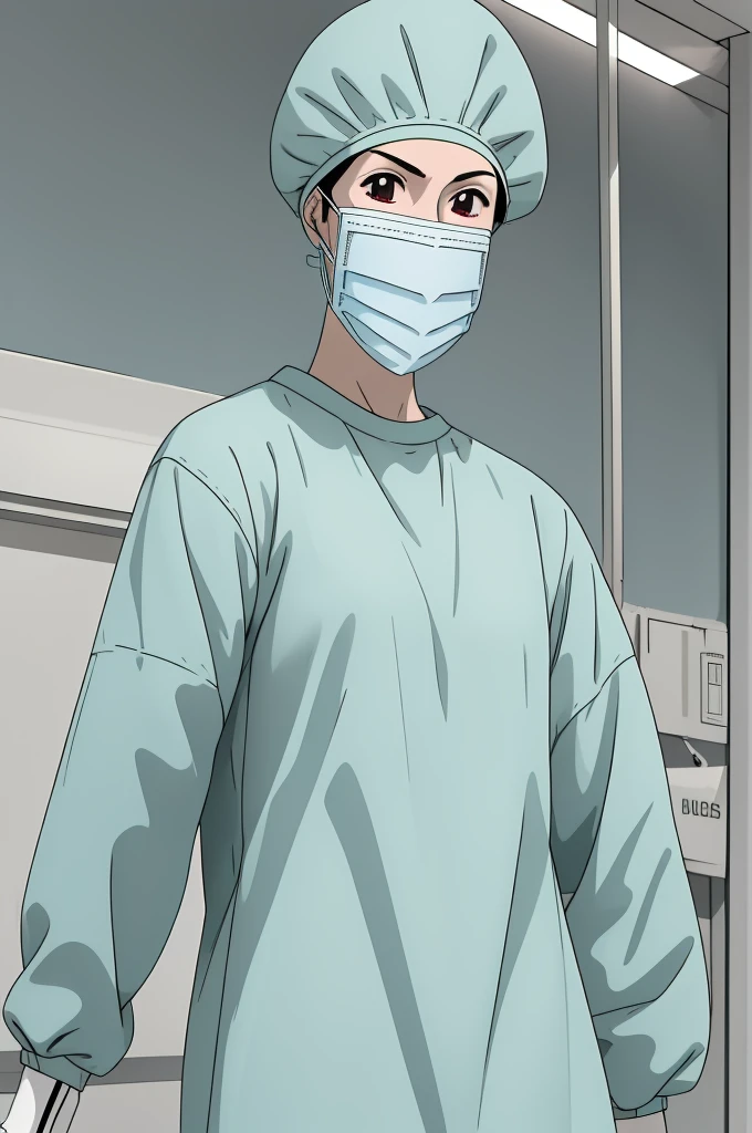 Score_9_up, Score_8_up, 
Score_7_up, source-anime, masterpiece, highest quality, (RAW photo, best quality), 1girl,  natural lighting, solo, upper body,   hospital,
 ray kasugano, labcoat, (give a score of 9_give a score of 8_give a score of 7) long sleeve surgical gown, surgical cap, surgical mask, surgical gloves, pale skin, frown, shy eyes, 