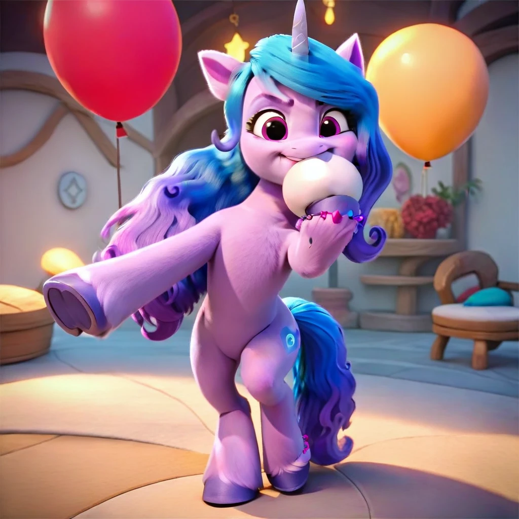 score_9, score_8_up, score_7_up, score_6_up, score_5_up, score_4_up, 
female, Izzy Moonbow, solo, looner, nonpop, balloon nonpop, detailed background, party, selfie, fanservice, plot, balloon fetish, balloon support, 3d, hd, 4k, solo,
safe, rating safe,
spread legs, plot, blowing up balloons, balloon blowing, wide hips, arched back, overinflated balloon, tight balloon, necked balloon, translucent balloon, white star print on balloon, balloon inflation,
motion blur, bouncing, squeaking, noisy, loud,
My Little Pony: Make Your Mark, My Little Pony: A New Generation, cinematic, dynamic angle, depth of field, bloom, subsurface scattering