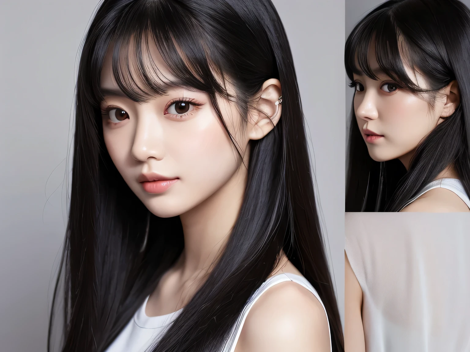 26 years old、woman、Long Black Hair、moving、Super detailed face、Attention to detail、I&#39;m sweating a little