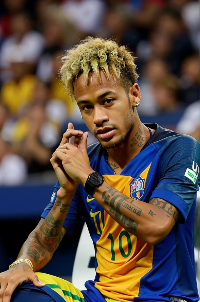 Neymar Jr holding world cup
