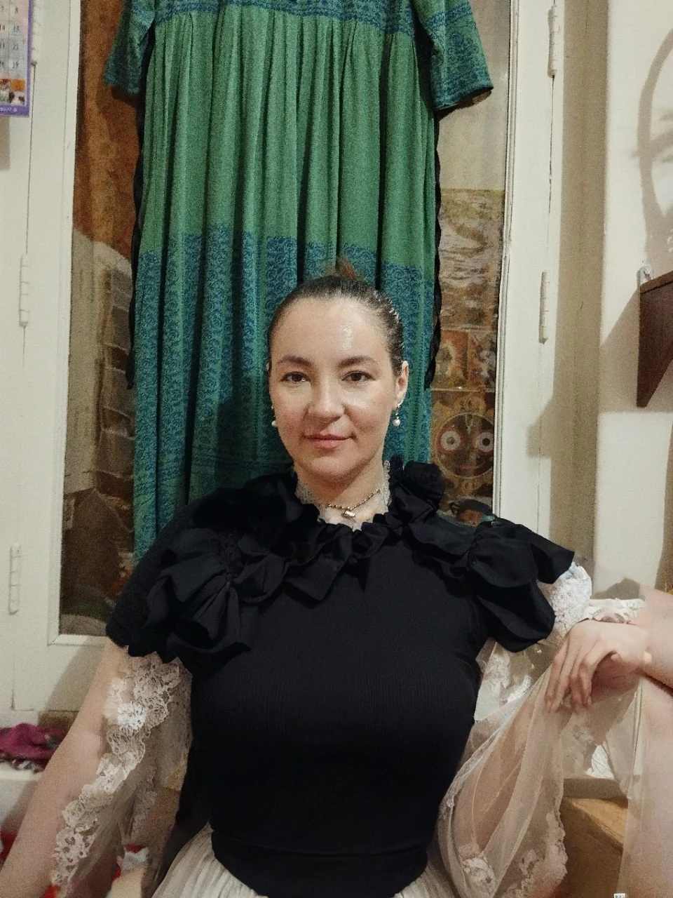 masterpiece, (Front Focus), Surrealist female portrait, Fantasy art, realism, Dynamic Lighting, Art Station, Poster, Volumetric lighting, Highly detailed face, black and fluffy eyes, Sparkling Eyes,4K, Award-winning, 1 Girl, Modest,Full Body Shot, (Formal attire: 1.4,white lace gown), Street lights, Dark brown hair,NSFW