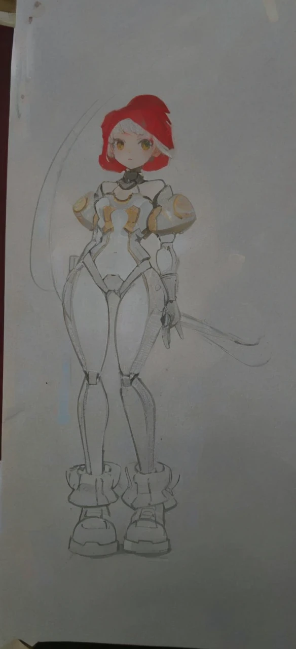 Girl with steampunk robotic body