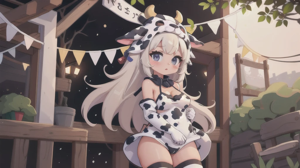 Woman wearing a cow costume Streamer