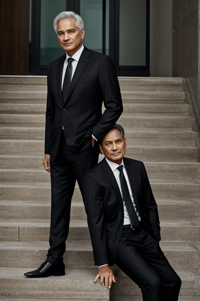 An 54 year old CEO who wears black suit