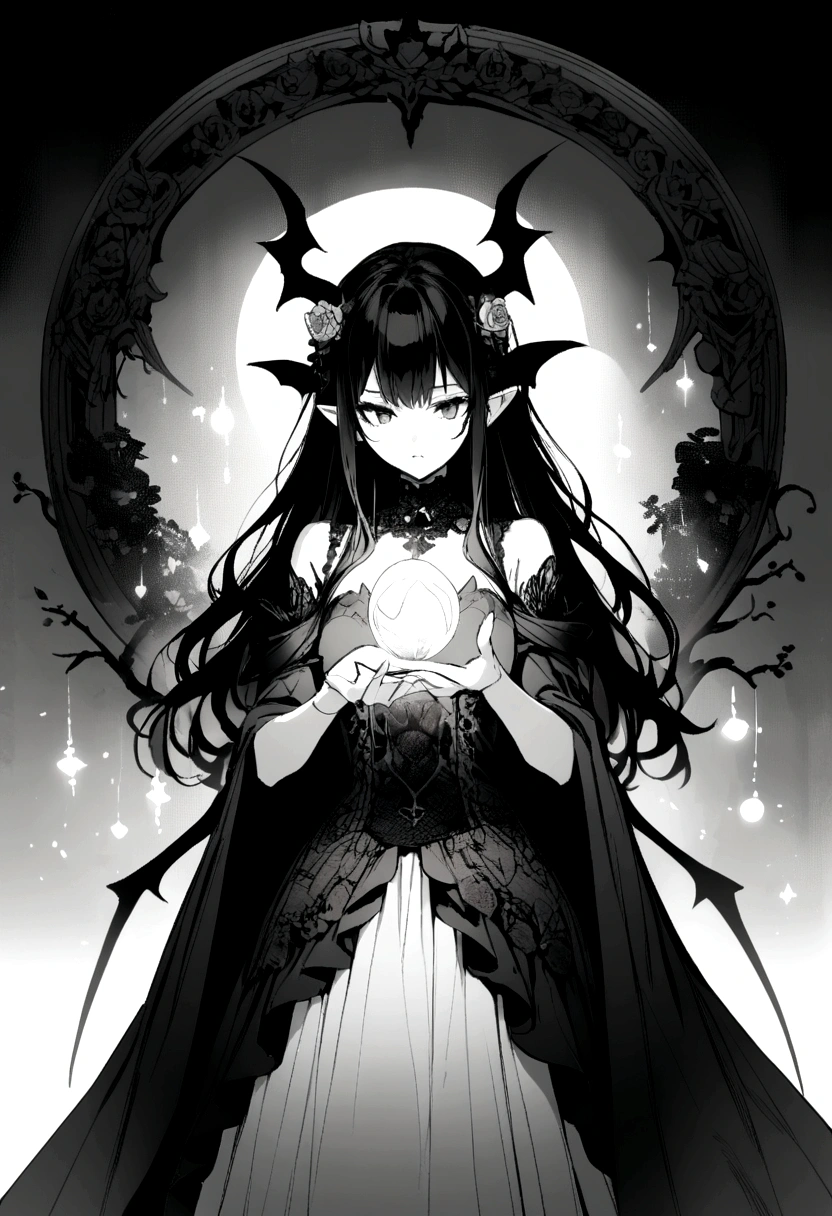 Black and white aesthetic demon