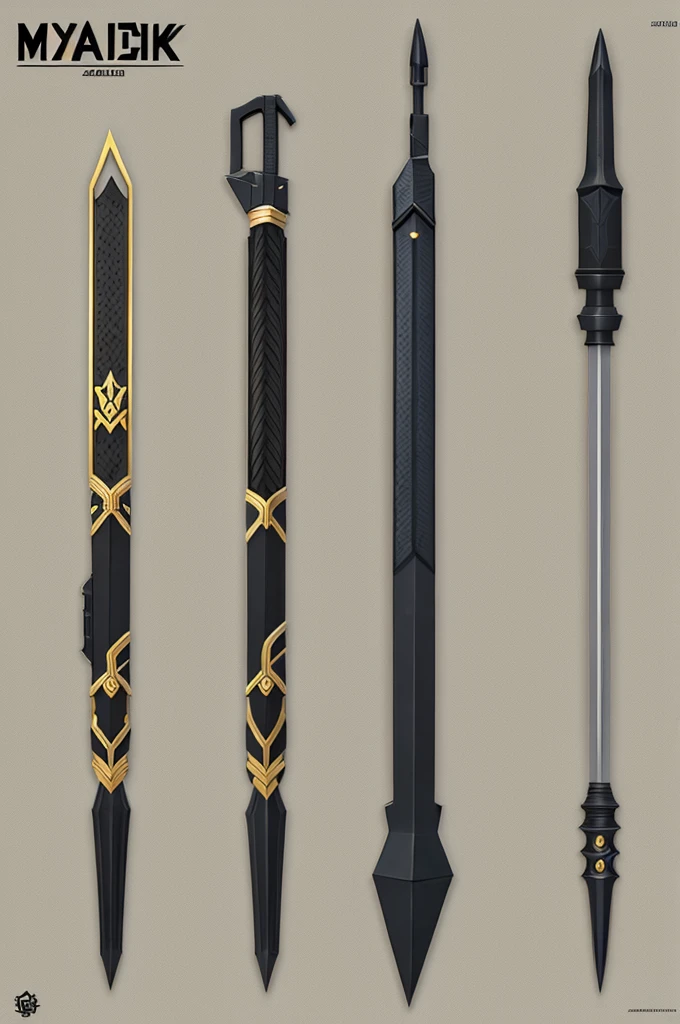 Make 5 weapons design for my game, make them unic and
