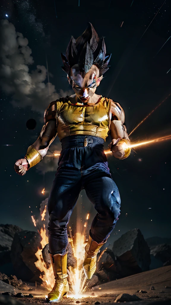Vegeta,Super Saiyan mode,in outer space,Battle form