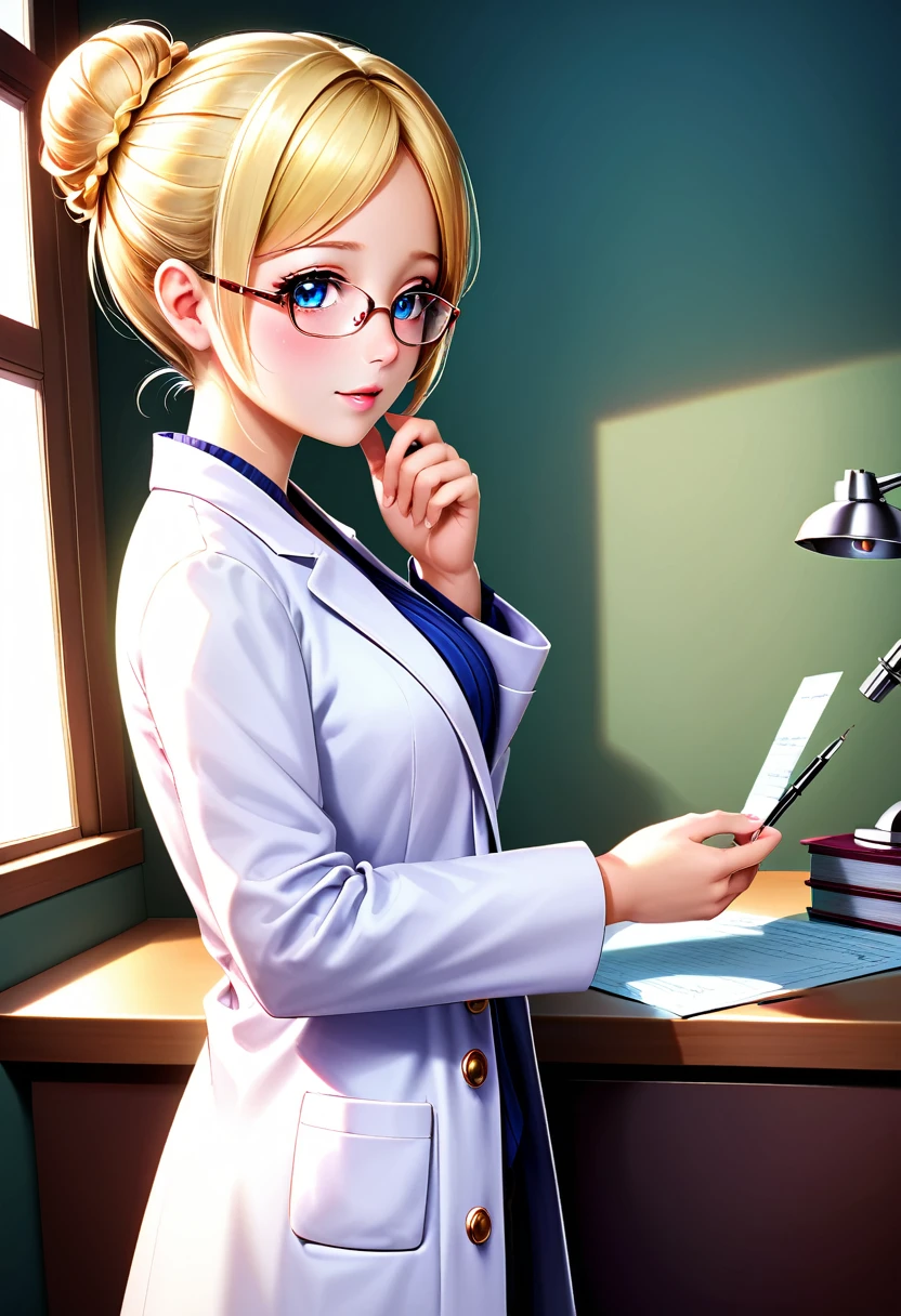 Prompt
detailed illustration, (front view), (side view),dynamic angle, ultra-detailed, illustration, clean line art, shading, anime, detailed eyes, detailed face, beautiful face, dramatic lighting, detailed illustration, dynamic angle, ultra-detailed, illustration, single woman, masterpiece, masterwork, beautiful,
Thin, willowy, lithe, a cup breasts, narrow hips, creamy white skin, pale skin tone, blonde hair in a bun, lab coat, glasses, professional, shy, quiet, mousy,