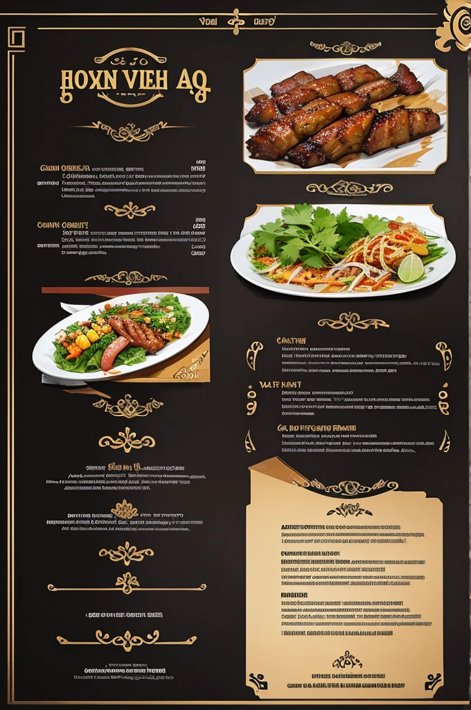 Vietnamese bbq food menu design 