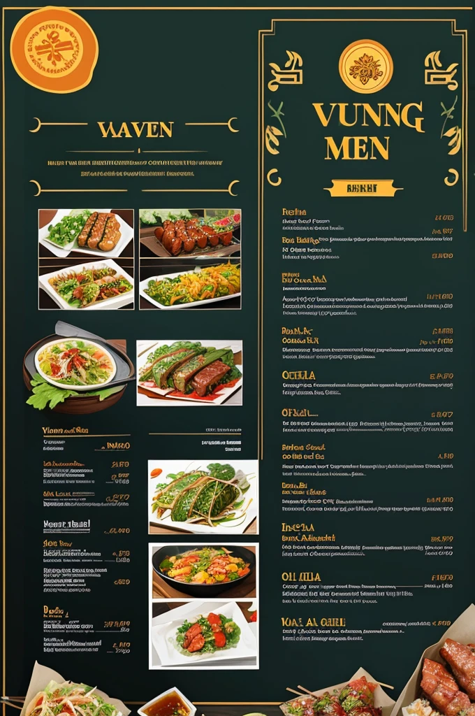 Vietnamese bbq food menu design