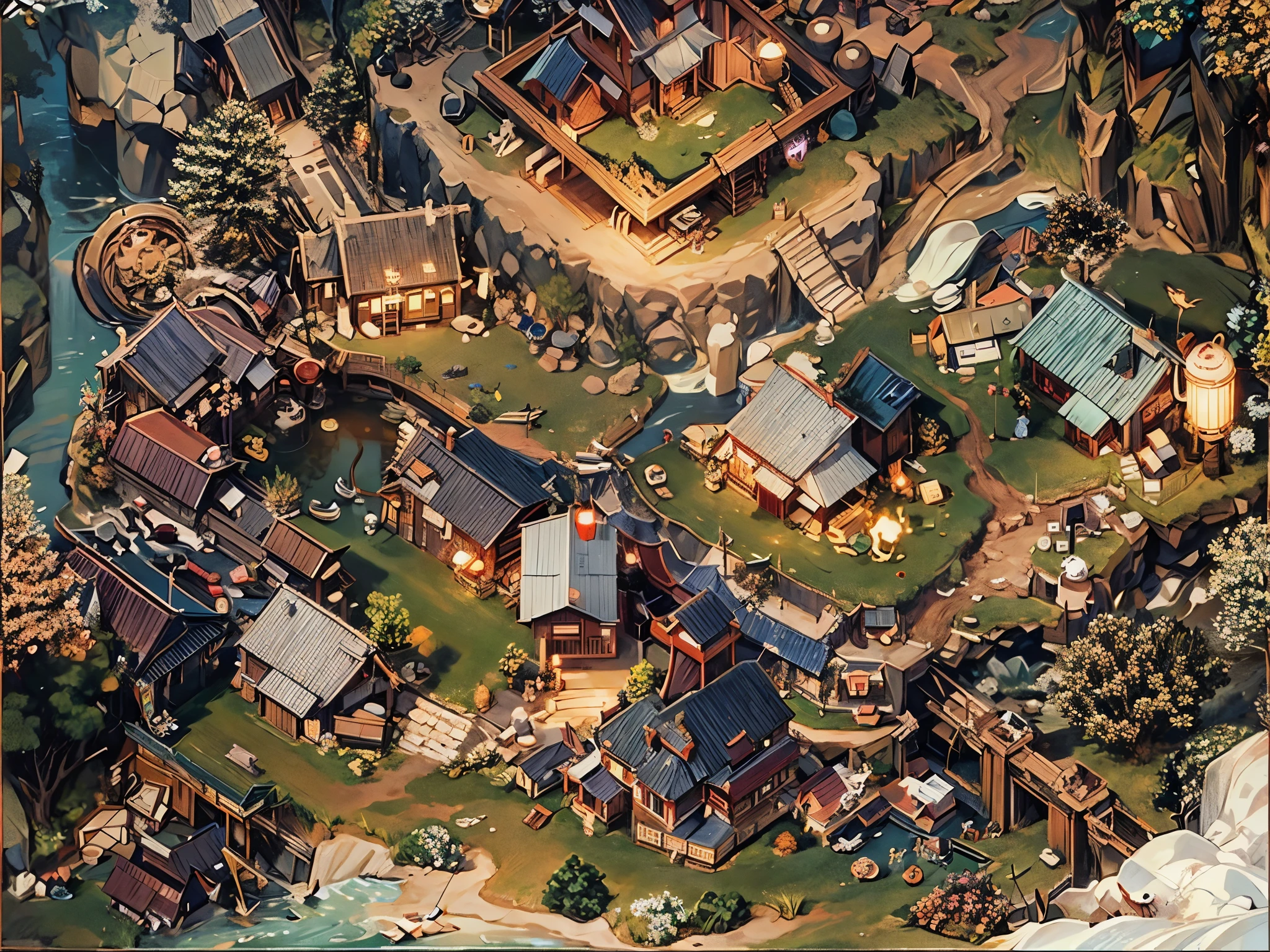 (absurd, high resolution, Extremely detailed, Human Development Report), masterpiece, best quality, Mana Town legend, 圣Light黎明控制台, Portrait of a place, Nostalgic place, town of Light, detailed landscape,  in a Mana Town legend, Light, Location Town, landscape, Professional photos, path town detailed landscape, Detailed background