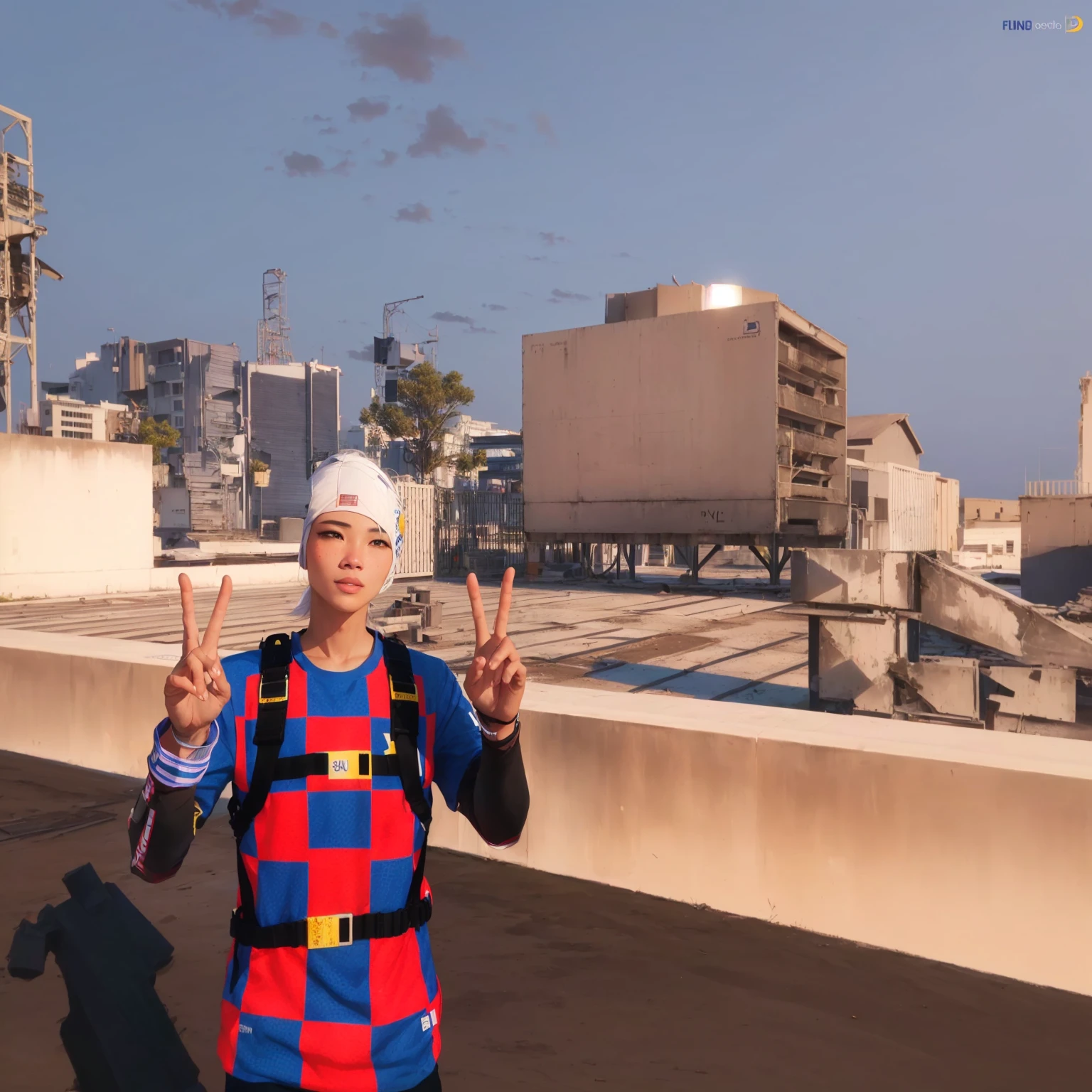there's a man standing on a roof with a peace sign, Boris Johnson em GTA v, GTA 6 style, like a GTAV character, gta character, GTA5 style, naruto no gta v, Joe Biden em GTA V, style of gta v, estilo gta V, Donald Trump no GTA V, as the protagonist of gta 5