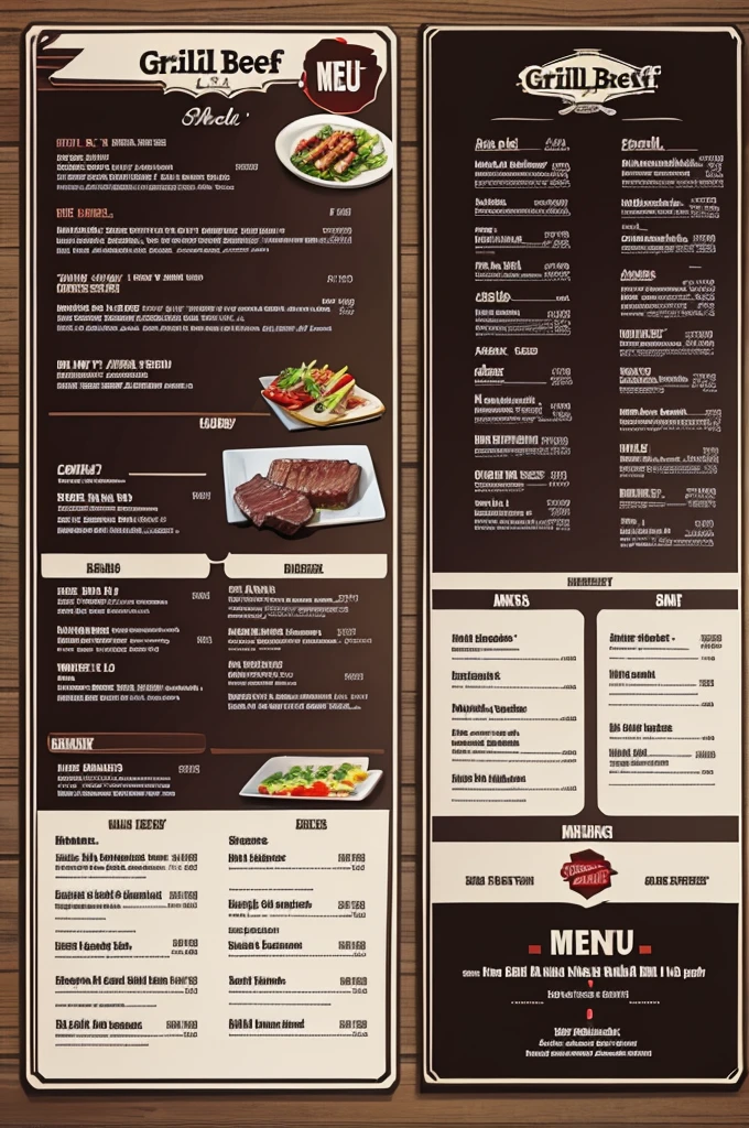 Grilled beef menu design