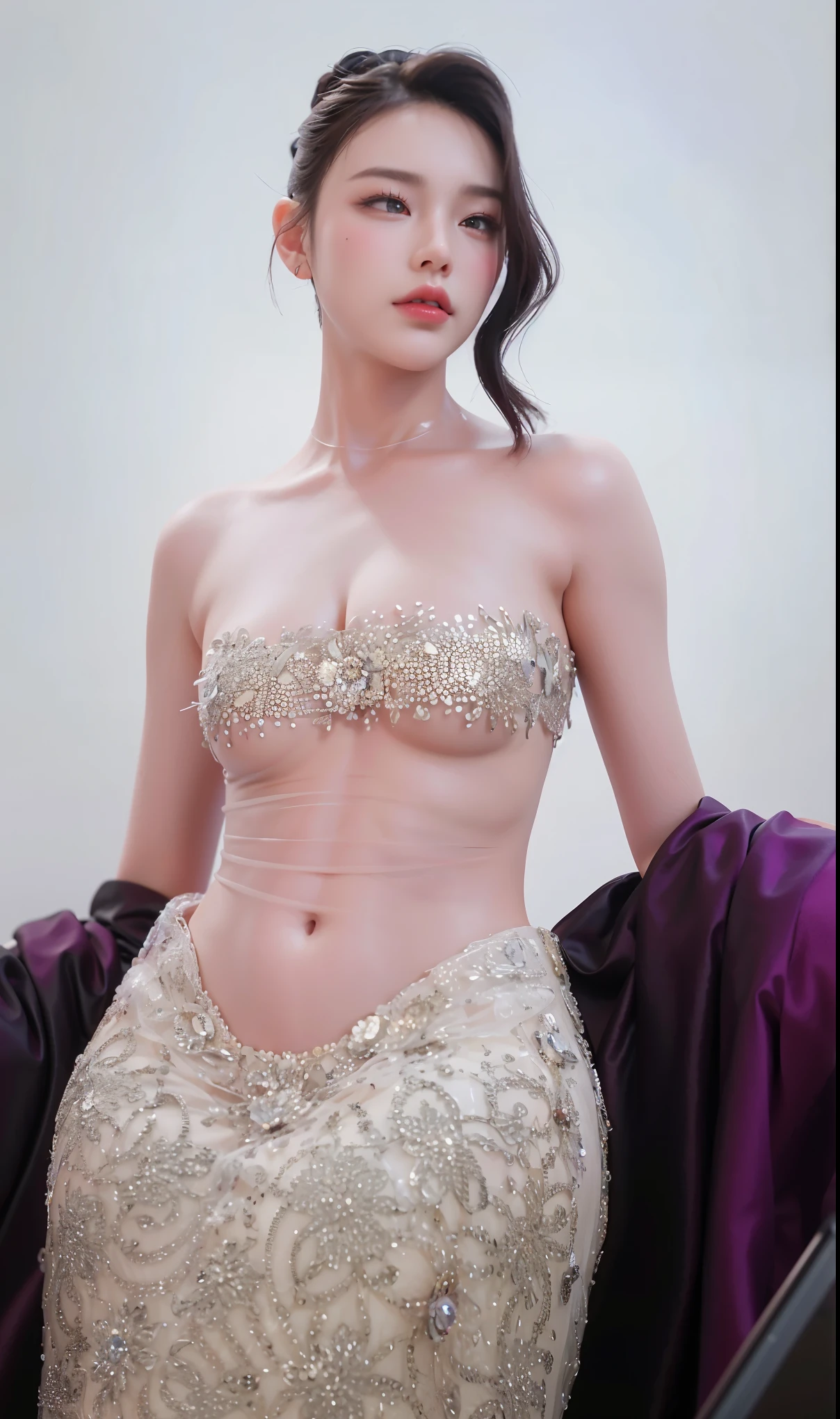 Game Art，CG Animation，Best image quality，Maximum resolution，8K picture quality，(A bust photo)，(portrait)，(Head close-up)，(Rule of Thirds)，Unreal Engine 5 rendering works，20 year old girl，((Queen))，The eyes are very detailed，(Large Breasts)，Elegance and nobility，Ray Tracing，Game CG，((3D Unreal Engine))，OC rendering reflection mode，4K，Ultra-clear，Translucent lace，Fair and plump figure，Pretty Face，Glossy Gel Coat，身着华贵礼服的Queen，Gorgeous clothing，Luxurious and exquisite jewelry，Colorful makeup，Full figure，Dark red lipstick，精致Gorgeous clothing，Supermodel，Gold Jewelry，Luxurious clothing，Eight-pack abs，Have a tattoo