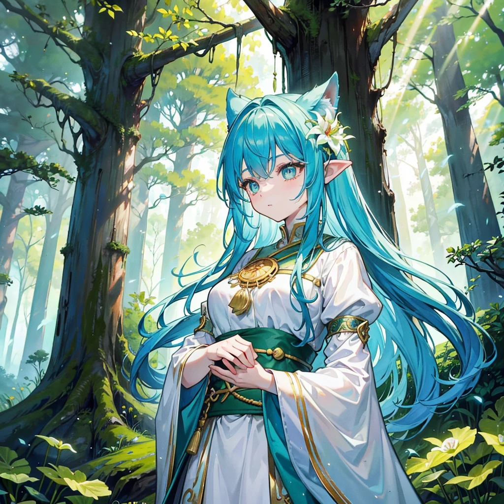 

Scene 3: Meeting the Forest Guardian
Description: Lily meets the Forest Guardian, a wise and ancient tree spirit who guides her on her journey.
Prompt: "A wise and ancient tree spirit with a kind face and glowing eyes, meeting a young woman in an enchanted forest. The tree spirit is surrounded by magical light and has a protective, guardian-like presence."
Scene 4: The Hidden Village
Description: Lily discovers a hidden village inhabited by forest creatures who live in harmony with nature.
Prompt: "A hidden village in an enchanted forest, inhabited by forest creatures like talking animals and fairies. The village is made of tree houses, mushroom homes, and is filled with vibrant, natural beauty."
