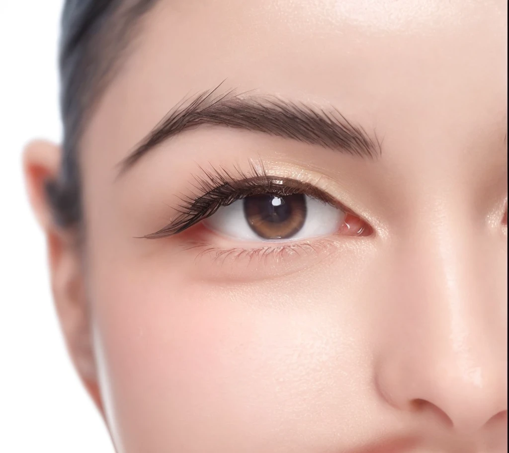fine pupils,Moist and clear eyes,Well-defined and slender eyelashes,Exquisite and delicate skin texture,fair skin,Long and smooth eyebrows