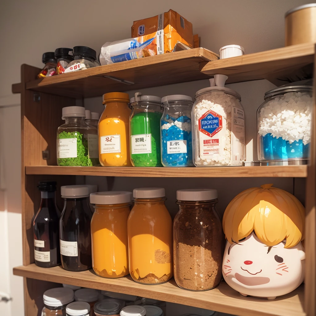anime chemistry alchemist labs shelf on the wall
