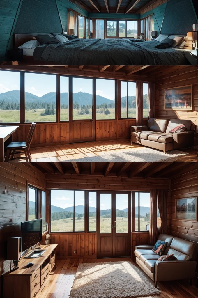 Generate an image of a cabin in a comic book style