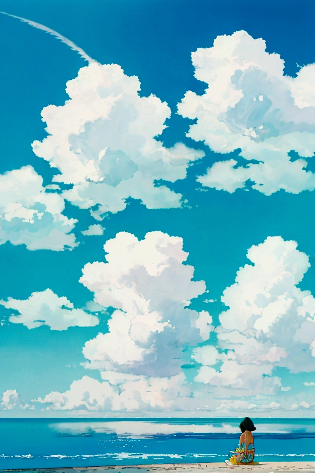 sunny。Ocean。blue sky。summer。cloud。