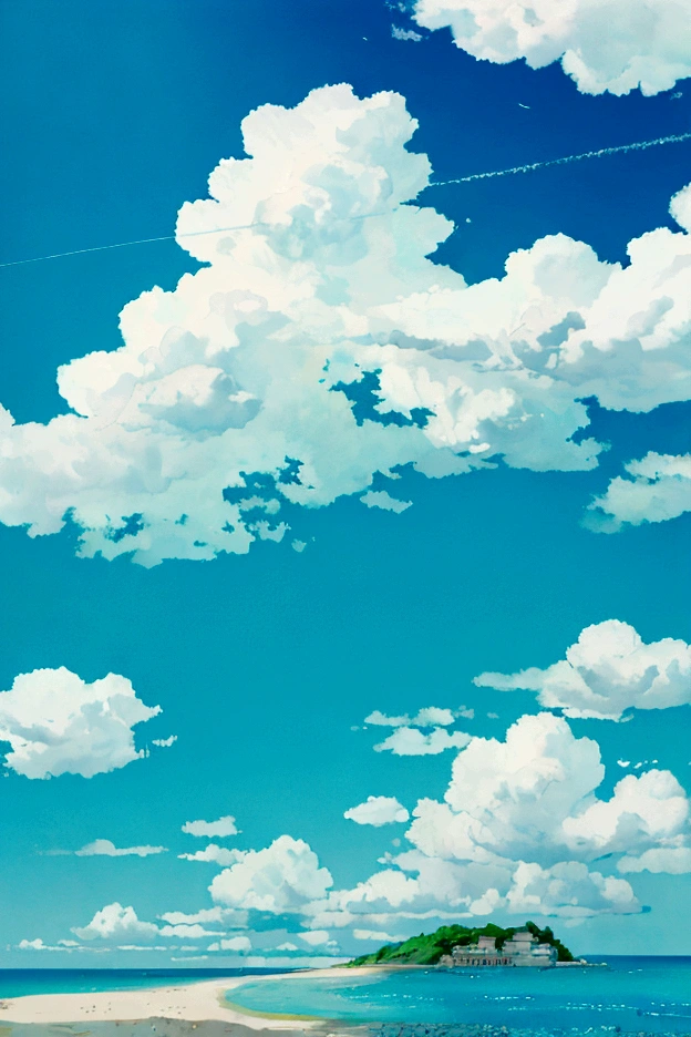 sunny。Ocean。blue sky。summer。cloud。