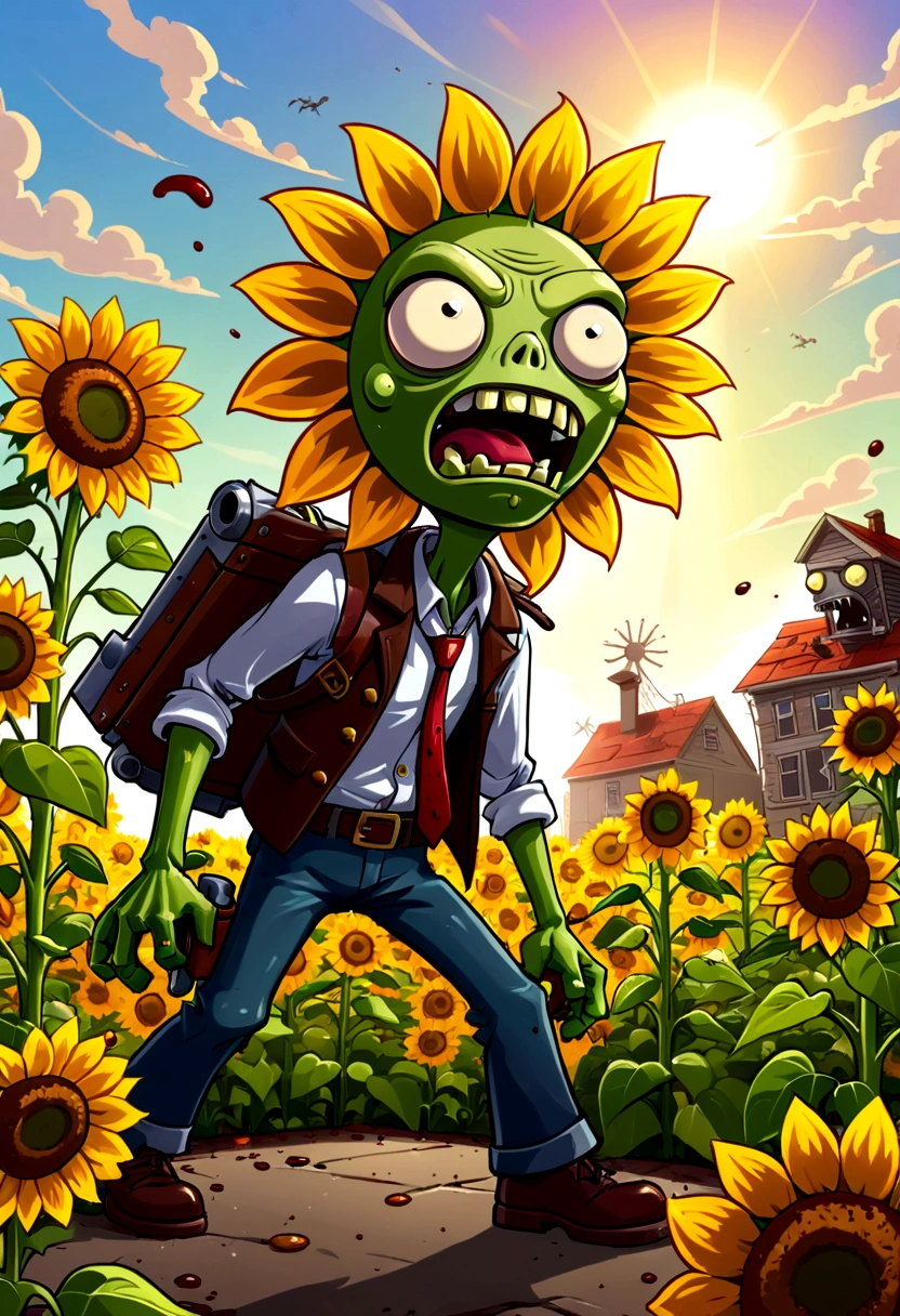 Plants vs. Zombies,game,fear,bloody,Old,Zombies。Pea shooter,Sunflower