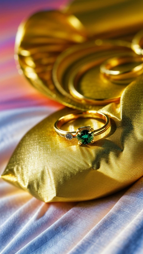 ((landscape, no people, no humans, simple background, sheets, bed sheets, ring, golden ring, 18k ring, ultra detailed ring, focus on ring, close up, close up on ring)), (masterpiece, best quality, ultra detailed), 8k wallpaper, perfect balance, official art, extremely detailed CG unity 8k wallpaper, perfect lighting, Colorful, (masterpiece:1.0),(best_quality:1.0), ultra high res,4K,ultra-detailed, photography, 8K, HDR, highres, absurdres:1.2, Kodak portra 400, blurry background, bokeh, lens flare, professional photograph, (vibrant_color:1.2),